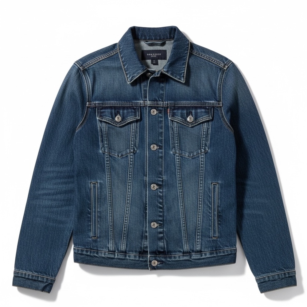 GAP 1969 Distressed Blue Biker Patches Upcycled Moto Jean Denim Jacket XL